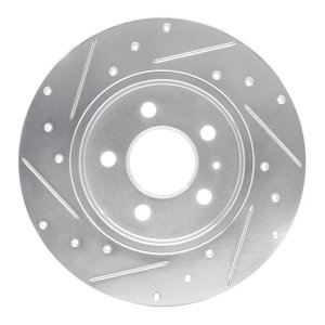 Audi A4 Brake Rotor (1) - Rear Right - R1 Concepts - Drilled & Slotted - Silver - `00-`09